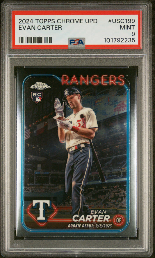 2024 Topps Chrome Update #USC199 Evan Carter PSA 9