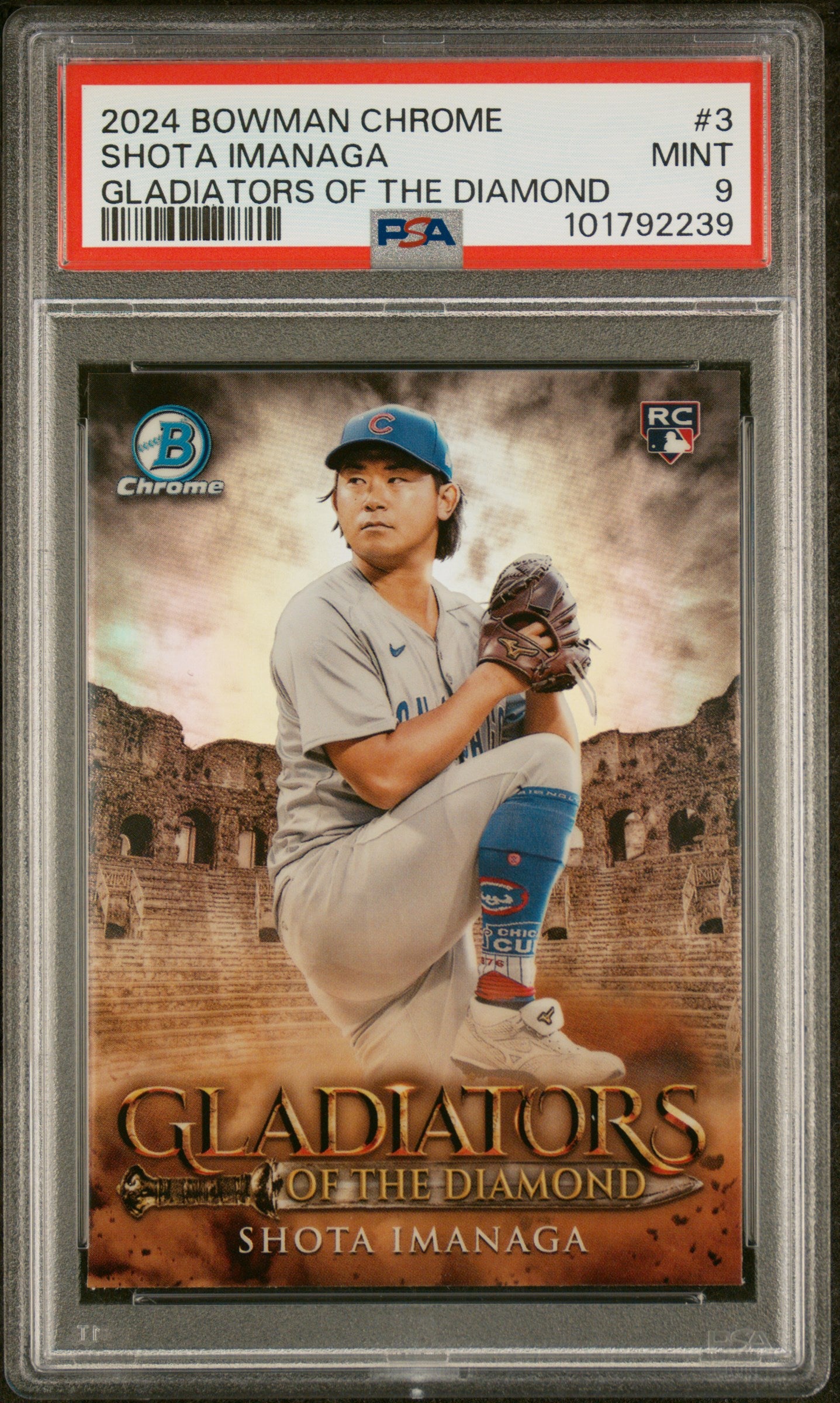 2024 Bowman Chrome Gladiators Of The Diamond #3 Shota Imanaga PSA 9