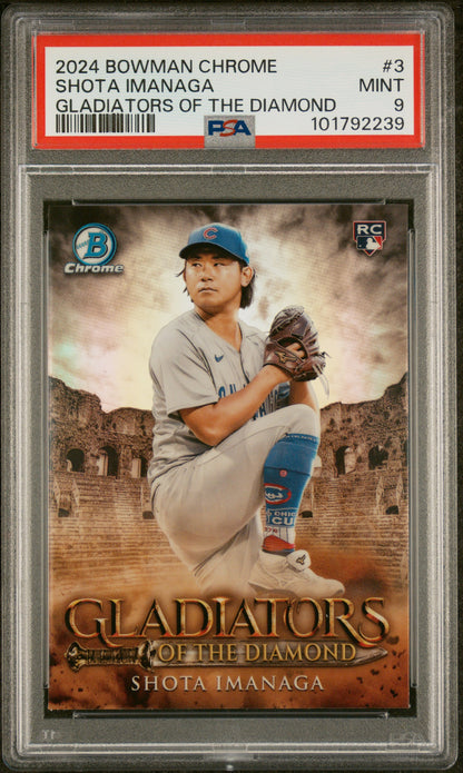 2024 Bowman Chrome Gladiators Of The Diamond #3 Shota Imanaga PSA 9