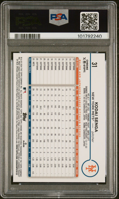 2024 Topps Chrome Logofractor Edition #31 Kodai Senga PSA 8