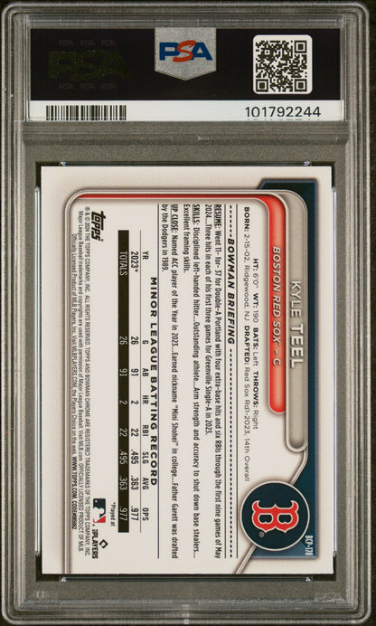 2024 Bowman Chrome Prospects #BCP178 Kyle Teel Prospects-Purple Ref PSA 10