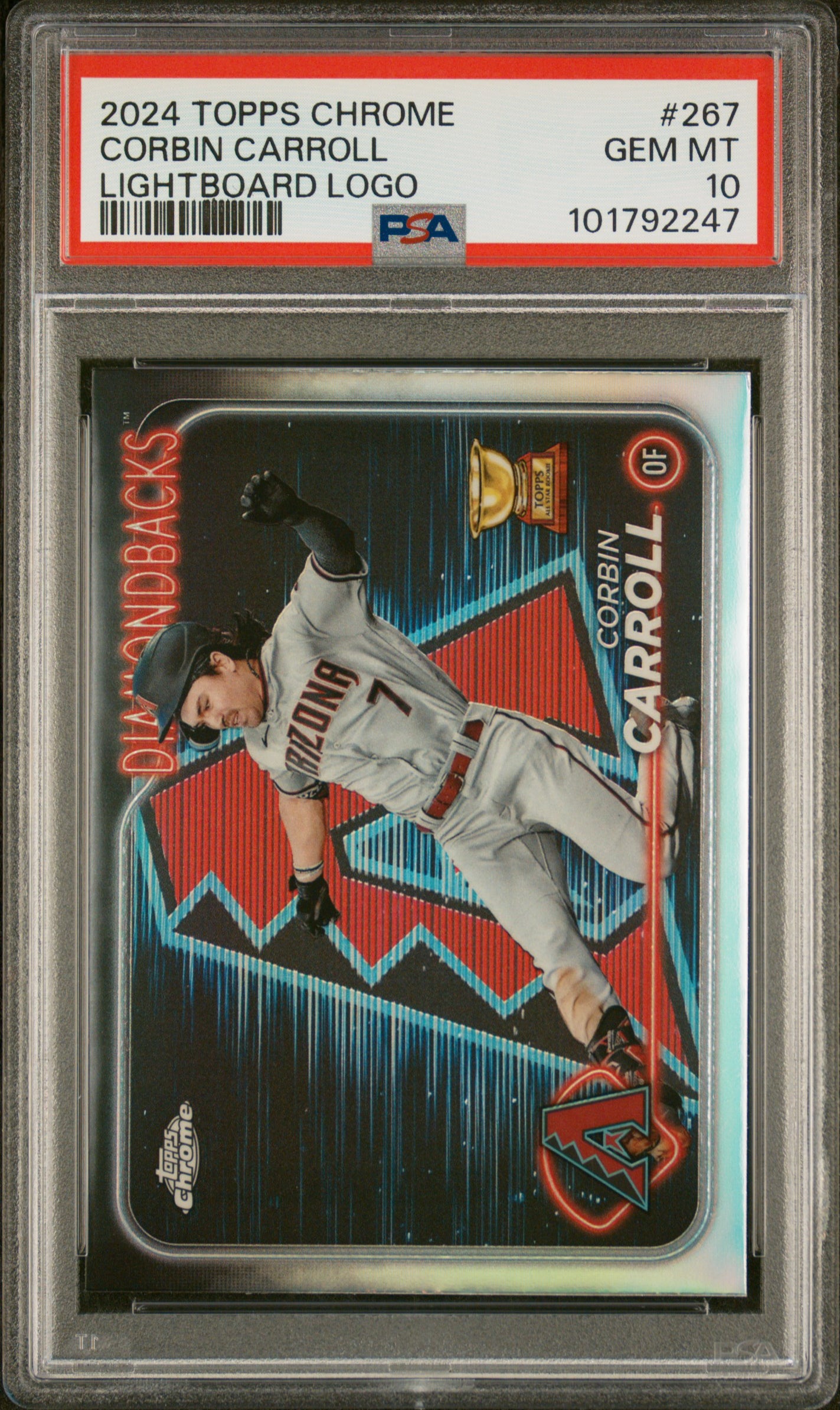 2024 Topps Chrome #267 Corbin Carroll Lightboard Logo PSA 10