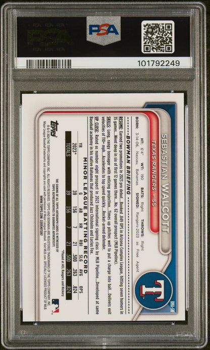 2024 Bowman Mega Box Chrome Bowman Mega Autographs #SW Sebastian Walcott PSA 10
