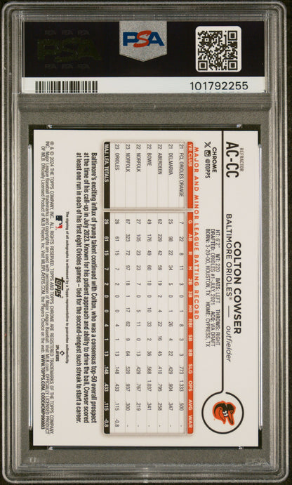 2024 Topps Chrome Update Autographs #ACCC Colton Cowser Refractor/499 PSA 9