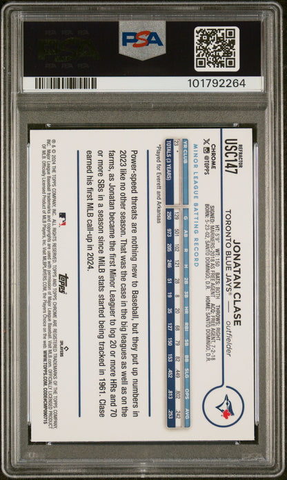 2024 Topps Chrome Update #USC147 Jonatan Clase Refractor PSA 9
