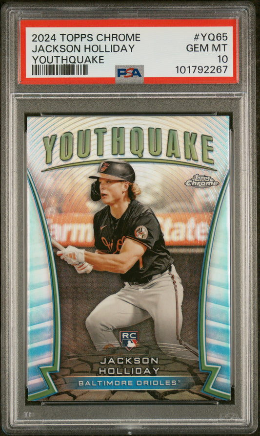 2024 Topps Chrome Youthquake #YQ65 Jackson Holliday Update PSA 10