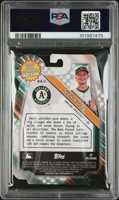 2024 Bowman Draft Bowman In Action #BIA3 Nick Kurtz PSA 8