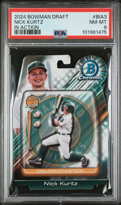 2024 Bowman Draft Bowman In Action #BIA3 Nick Kurtz PSA 8