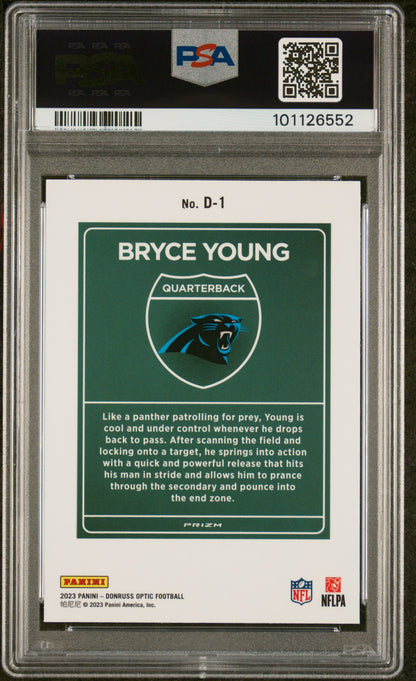 2023 Panini Donruss Optic Downtown! #D1 Bryce Young PSA 9