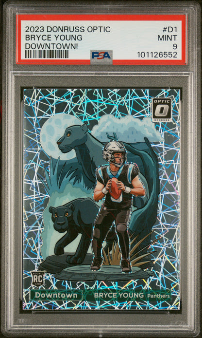 2023 Panini Donruss Optic Downtown! #D1 Bryce Young PSA 9