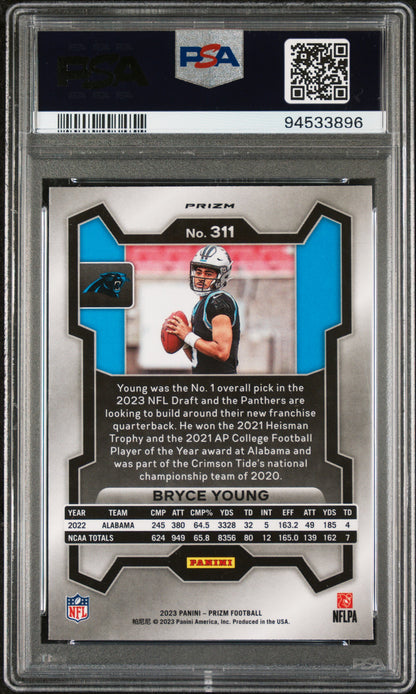 2023 Panini Prizm #311 Bryce Young Red/White/Blue Prizm PSA 10