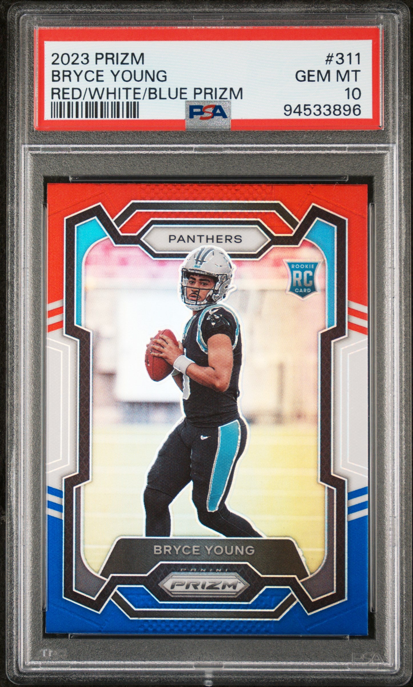2023 Panini Prizm #311 Bryce Young Red/White/Blue Prizm PSA 10