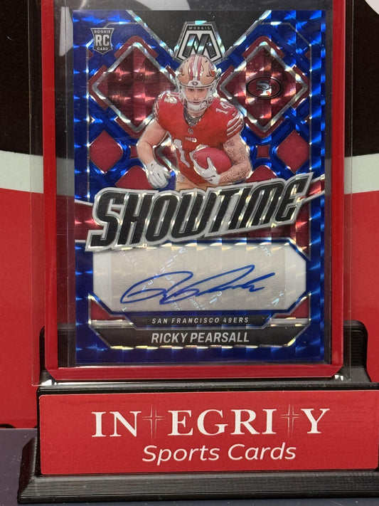 2024 Panini Mosaic #SS-RPL Ricky Pearsall Showtime Signatures Blue #/99