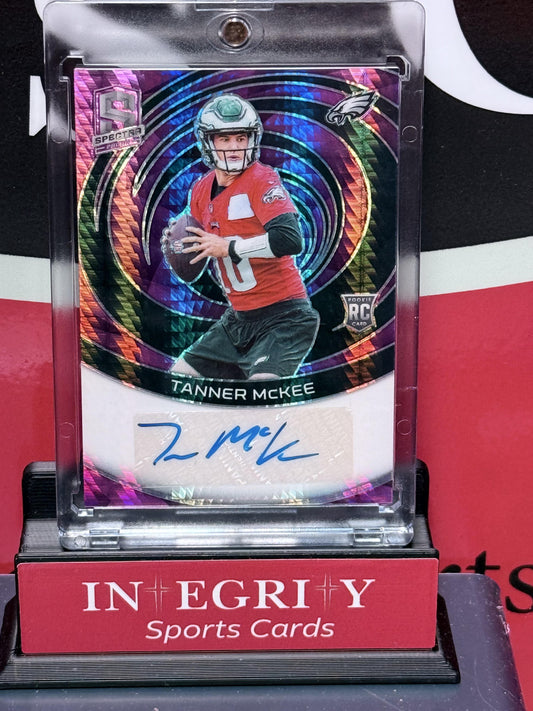 2023 Panini Spectra #RUATMC Tanner McKee Auto-Neon Pink/15