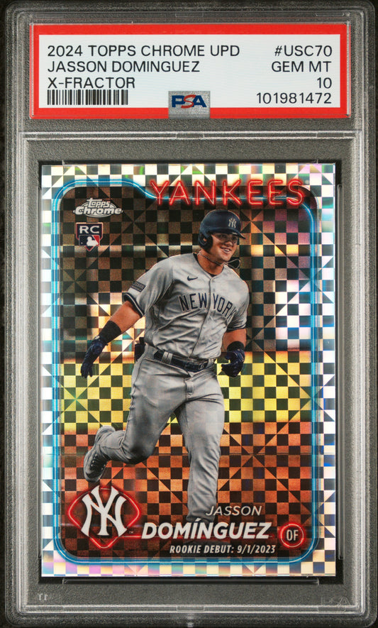 2024 Topps Chrome Update #USC70 Jasson Dominguez X-Fractor PSA 10
