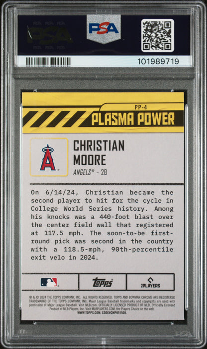 2024 Bowman Draft Plasma Power #PP4 Christian Moore PSA 8