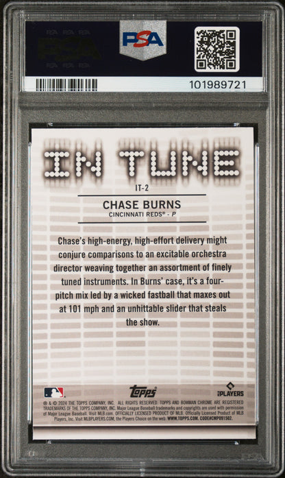 2024 Bowman Draft In Tune #IT2 Chase Burns PSA 10