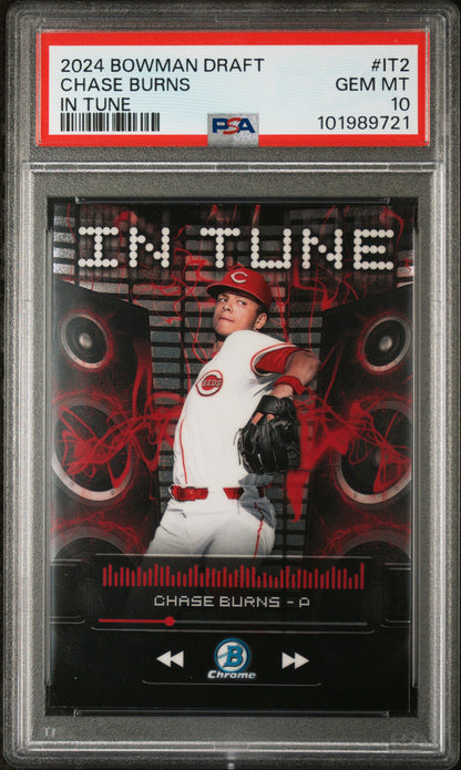 2024 Bowman Draft In Tune #IT2 Chase Burns PSA 10