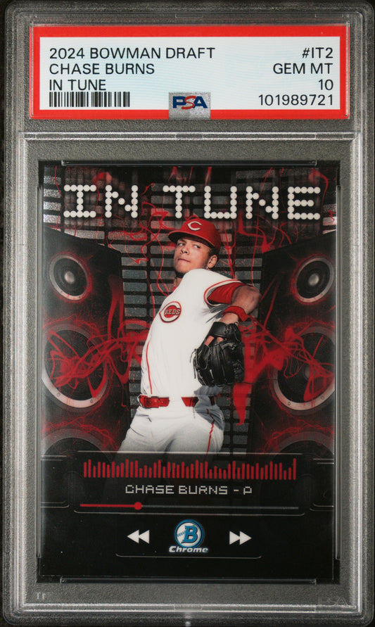 2024 Bowman Draft In Tune #IT2 Chase Burns PSA 10