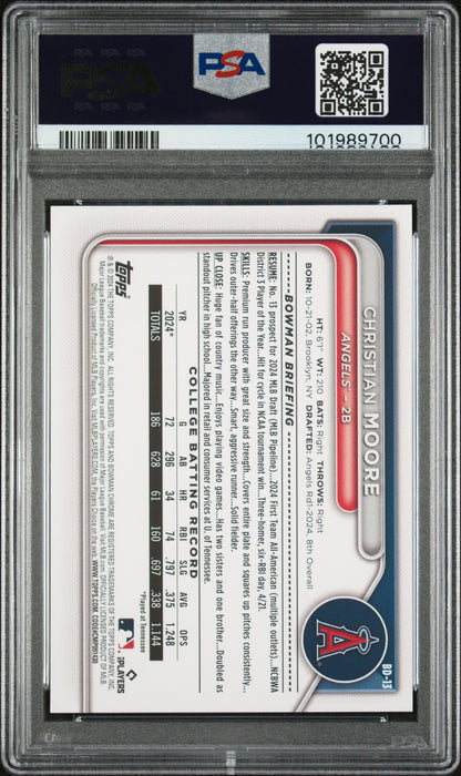 2024 Bowman Draft #BD13 Christian Moore PSA 10