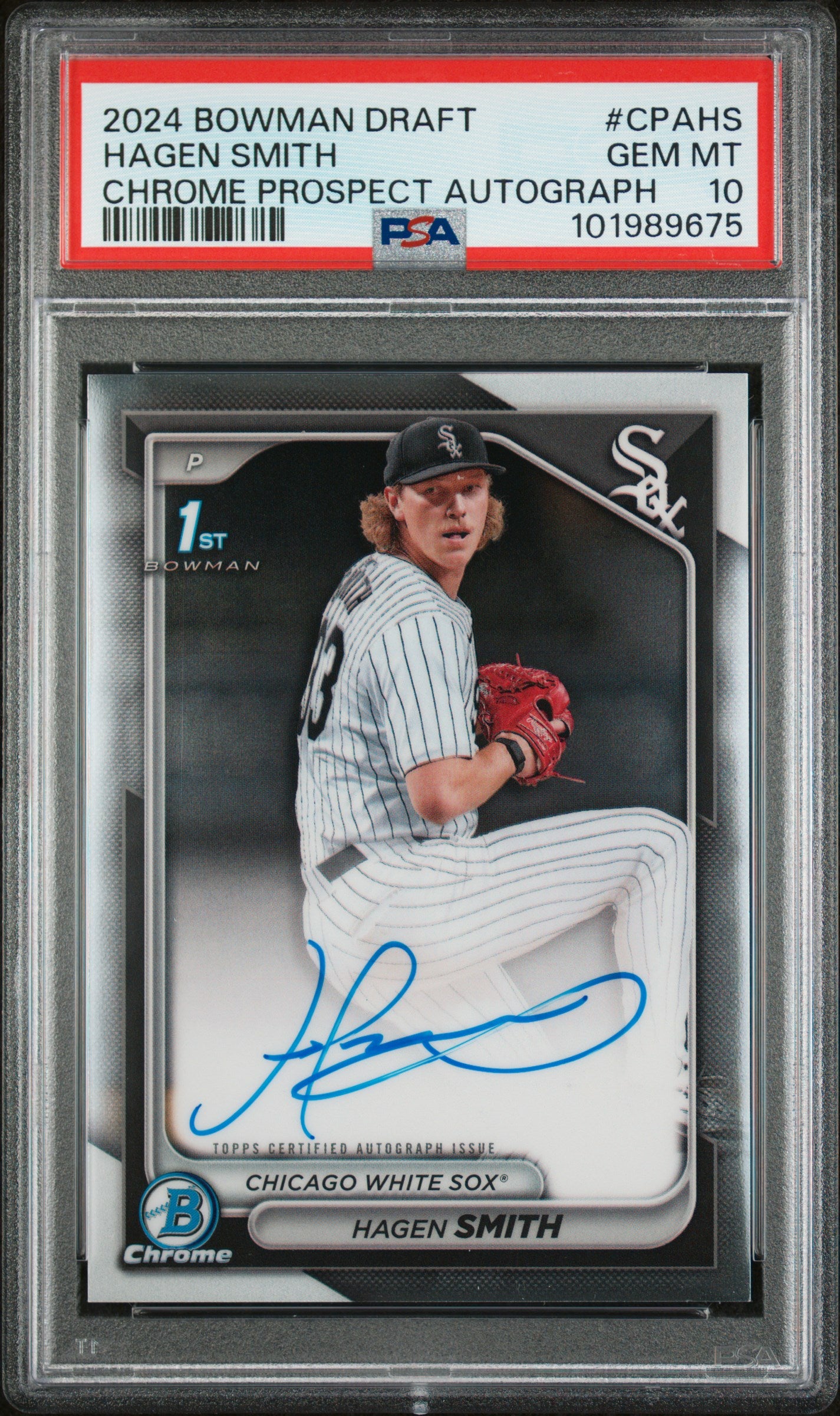 2024 Bowman Draft Chrome Prospect Autographs #CPAHS Hagen Smith PSA 10