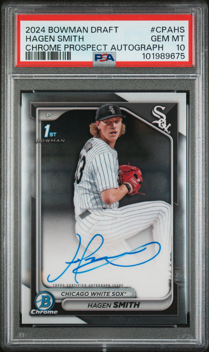 2024 Bowman Draft Chrome Prospect Autographs #CPAHS Hagen Smith PSA 10