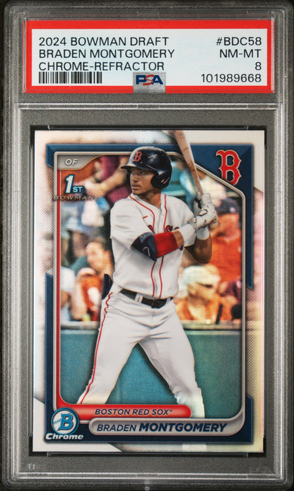 2024 Bowman Draft #BDC58 Braden Montgomery Chrome-Refractor PSA 8