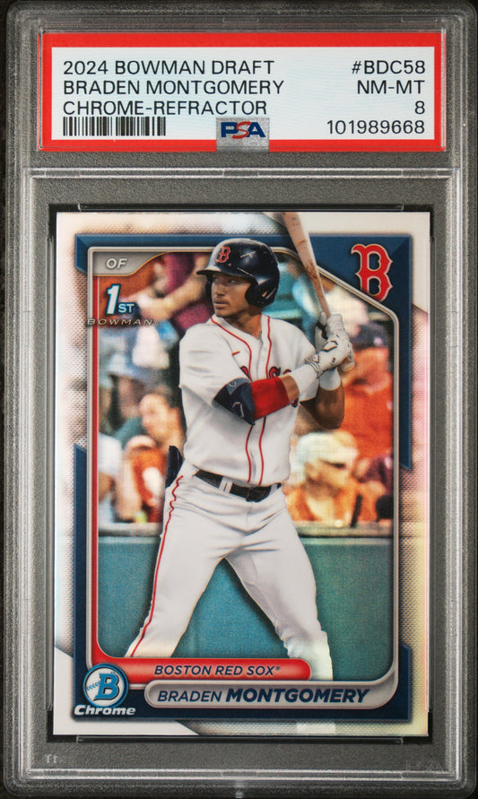 2024 Bowman Draft #BDC58 Braden Montgomery Chrome-Refractor PSA 8