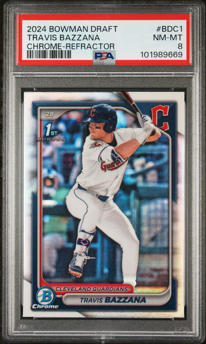2024 Bowman Draft #BDC1 Travis Bazzana Chrome-Refractor PSA 8