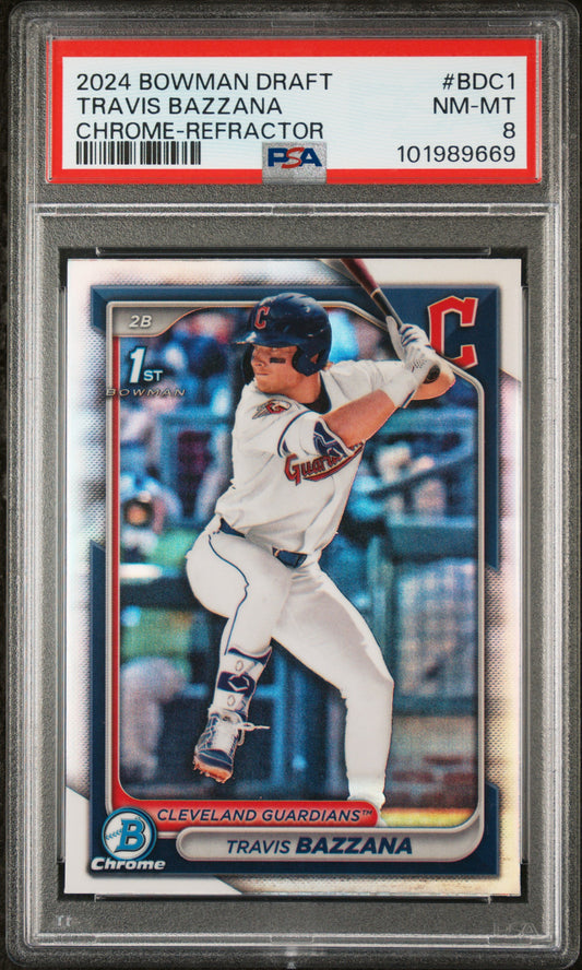 2024 Bowman Draft #BDC1 Travis Bazzana Chrome-Refractor PSA 8