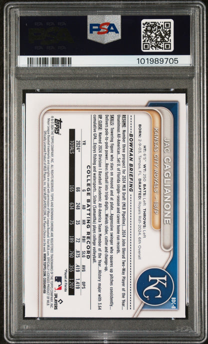 2024 Bowman Draft #BDC8 Jac Caglianone Chrome PSA 10