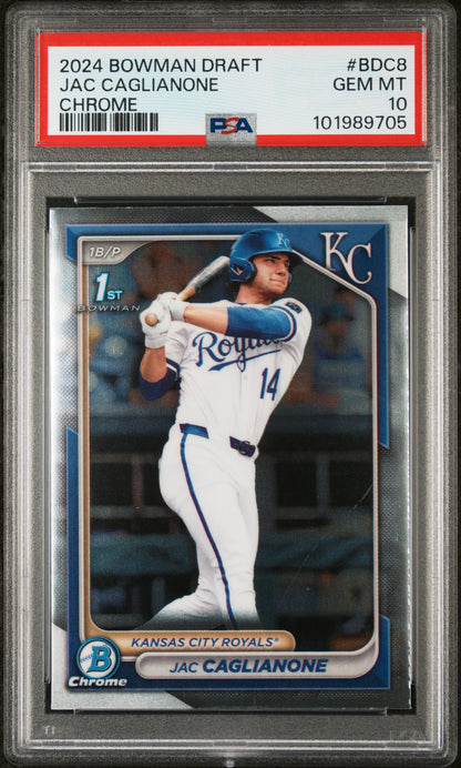 2024 Bowman Draft #BDC8 Jac Caglianone Chrome PSA 10