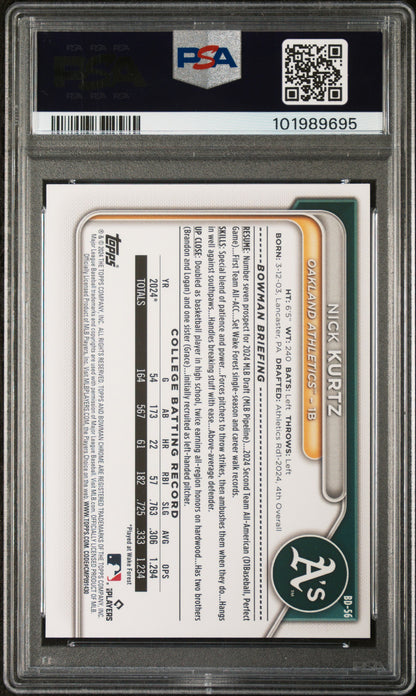 2024 Bowman Draft #BD56 Nick Kurtz PSA 9