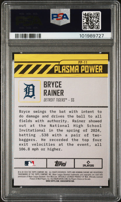 2024 Bowman Draft Plasma Power #PP11 Bryce Rainer PSA 10