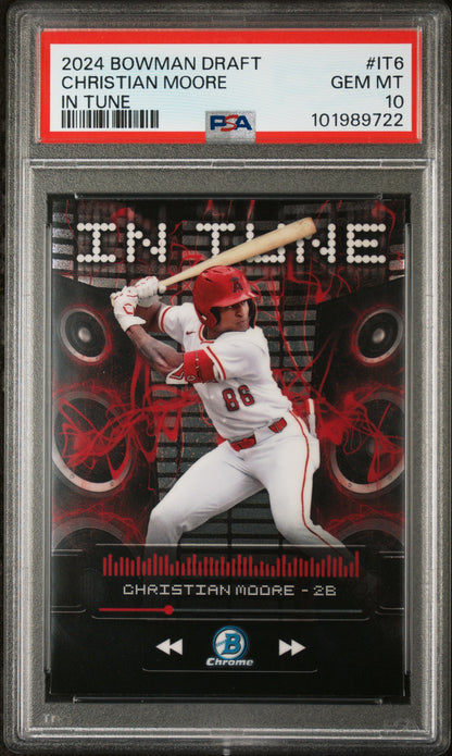 2024 Bowman Draft In Tune #IT6 Christian Moore PSA 10