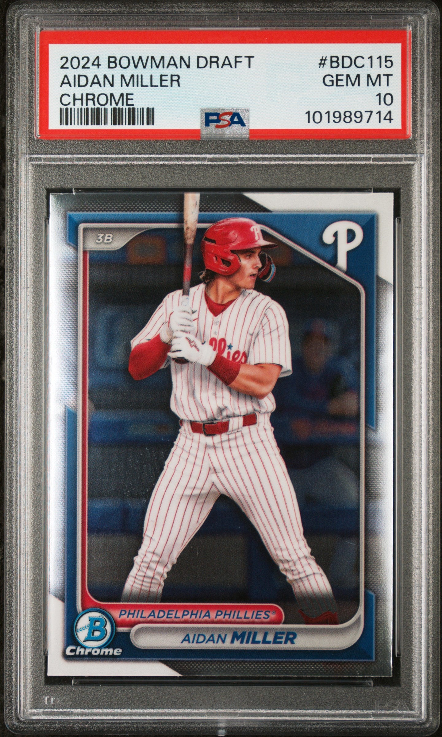 2024 Bowman Draft #BDC115 Aidan Miller Chrome PSA 10