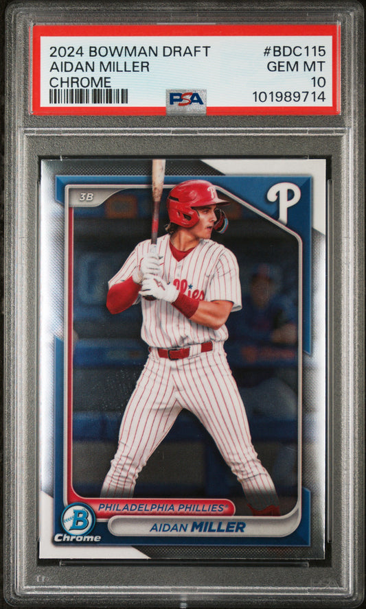 2024 Bowman Draft #BDC115 Aidan Miller Chrome PSA 10