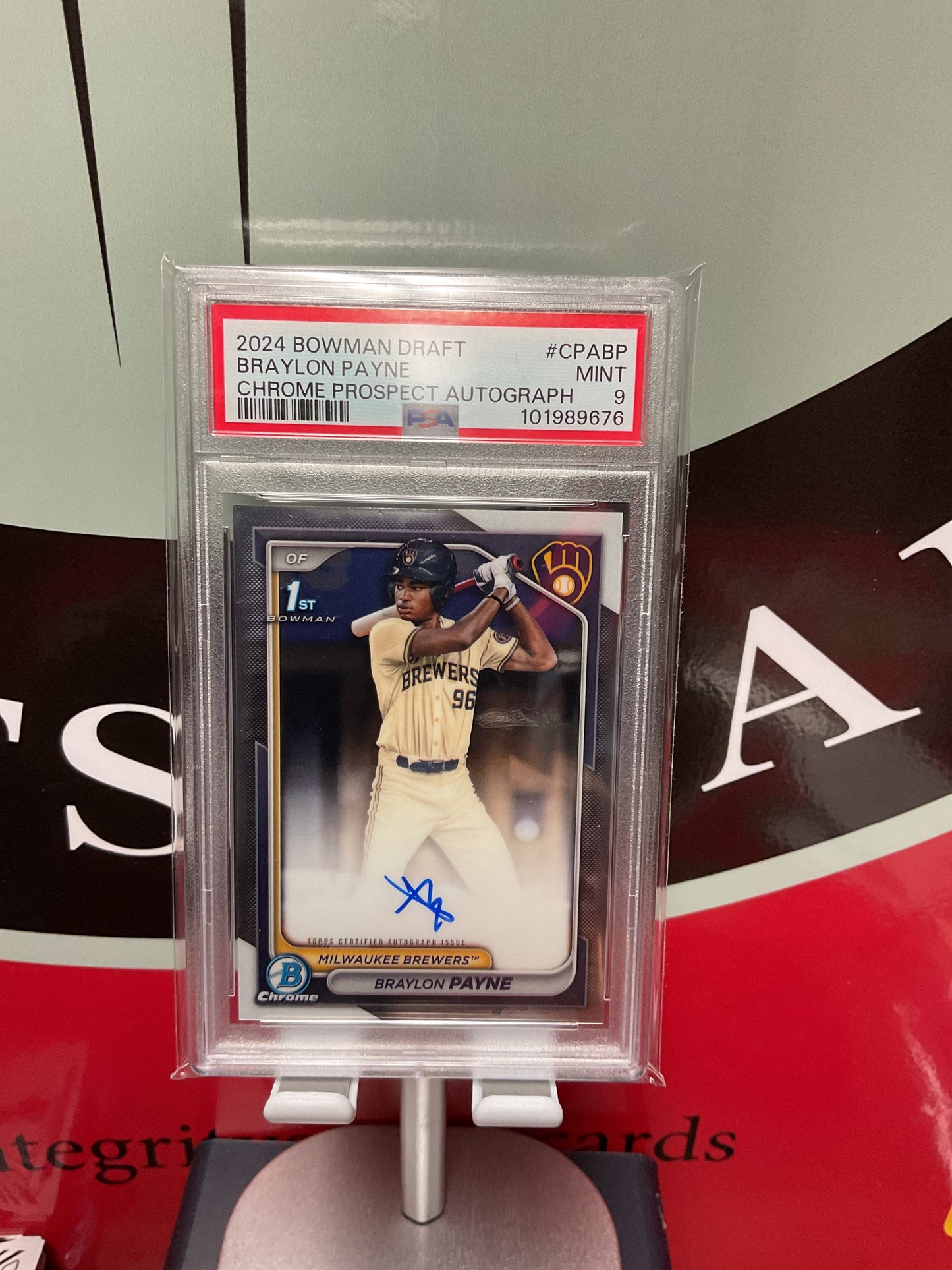 2024 Bowman Draft Chrome Prospect Autographs #CPABP Braylon Payne PSA 9