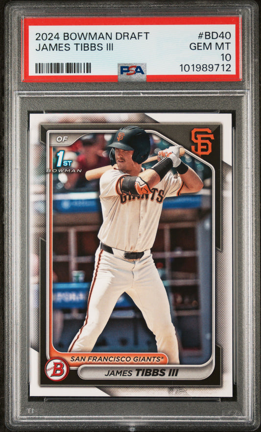 2024 Bowman Draft #BD40 James Tibbs Iii PSA 10