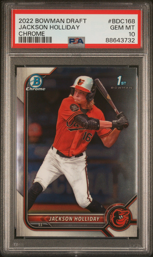 2022 Bowman Draft #BDC168 Jackson Holliday Chrome PSA 10