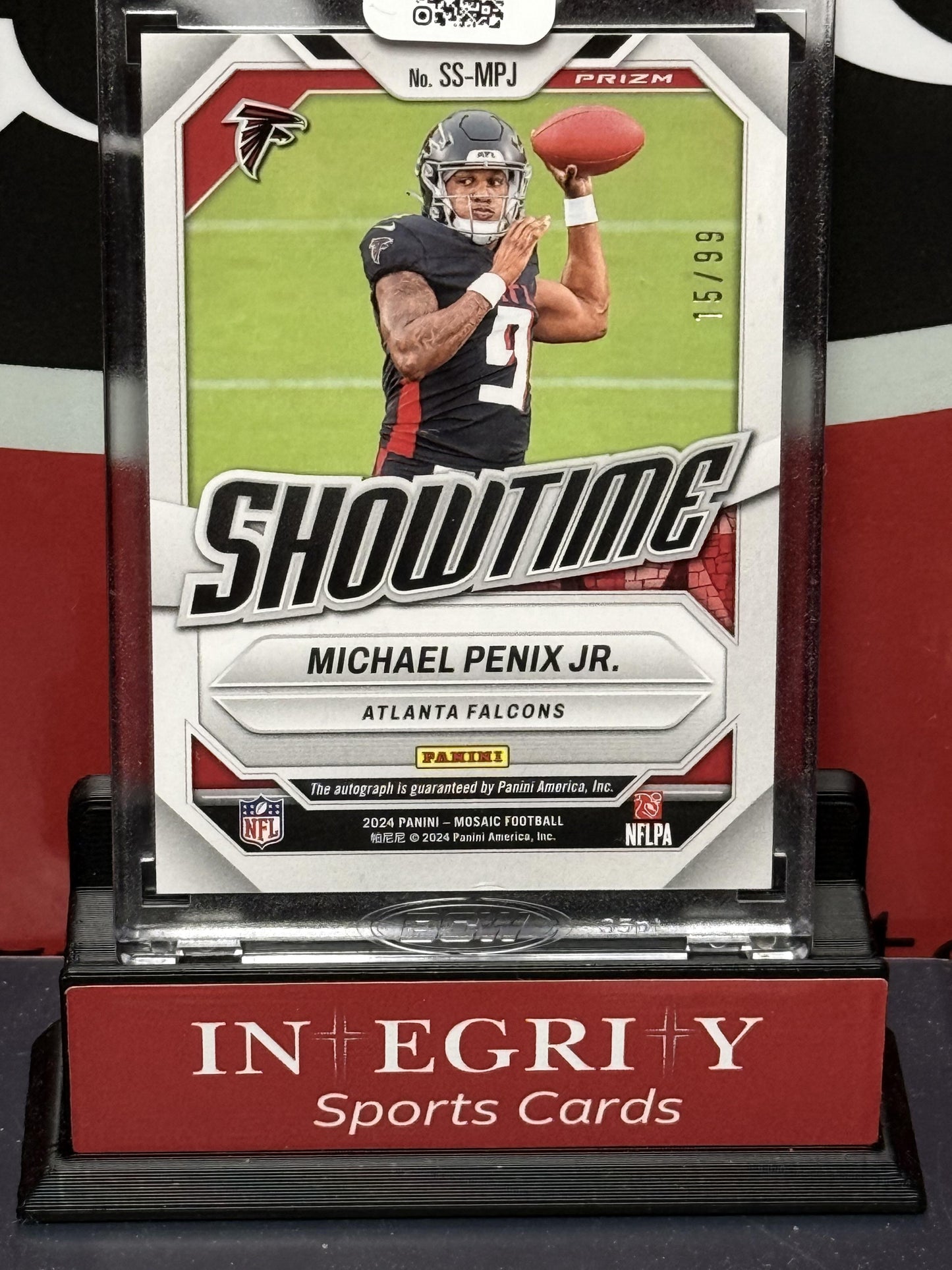 2024 Panini Mosaic #SS-MPJ Michael Penix Jr. Showtime Signatures Blue #/99