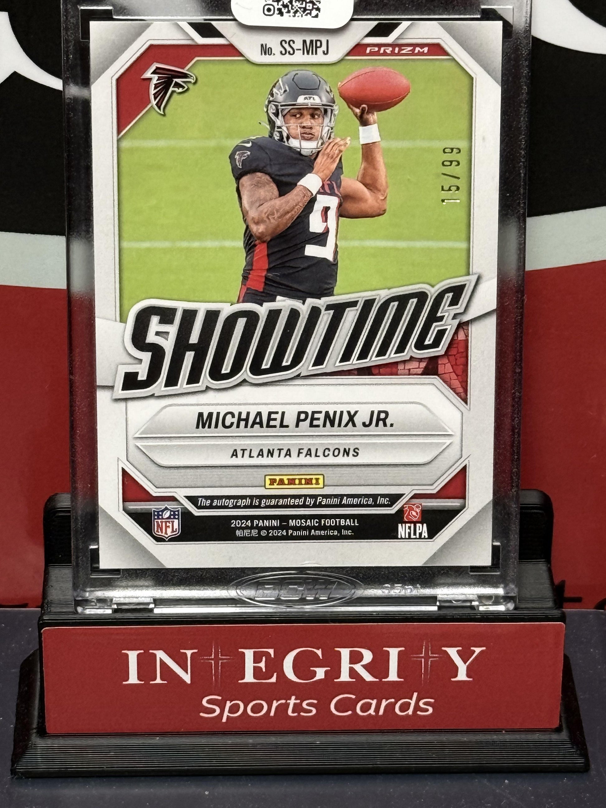 2024 Panini Mosaic #SS-MPJ Michael Penix Jr. Showtime Signatures Blue #/99