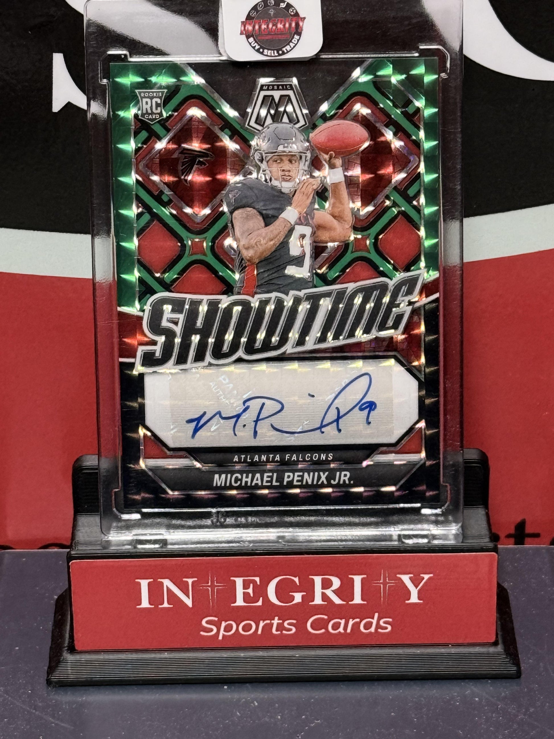 2024 Mosaic #SS-MPJ Michael Penix Jr. Signatures Choice Green and Black #/25