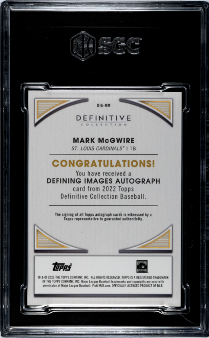 2022 Topps Definitive Collection #DIA-MM Mark Mcgwire Defining Images Auto