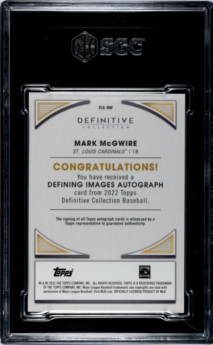 2022 Topps Definitive Collection #DIA-MM Mark Mcgwire Defining Images Auto