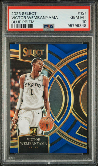 2023 Panini Select #121 Victor Wembanyama Blue Prizm PSA 10