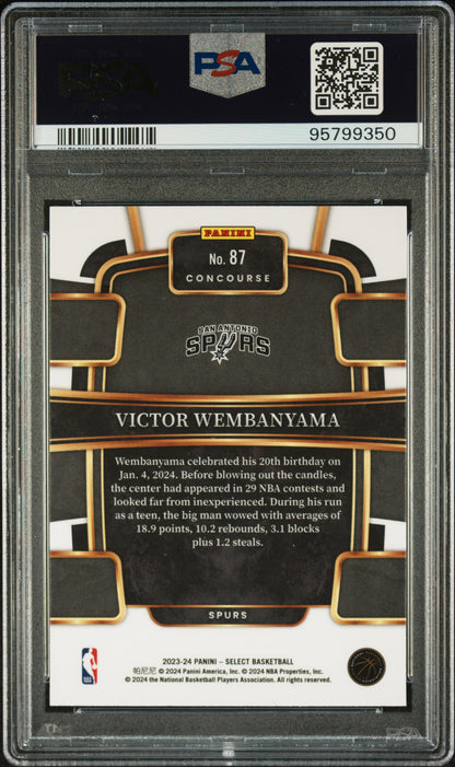2023 Panini Select #87 Victor Wembanyama Blue PSA 10