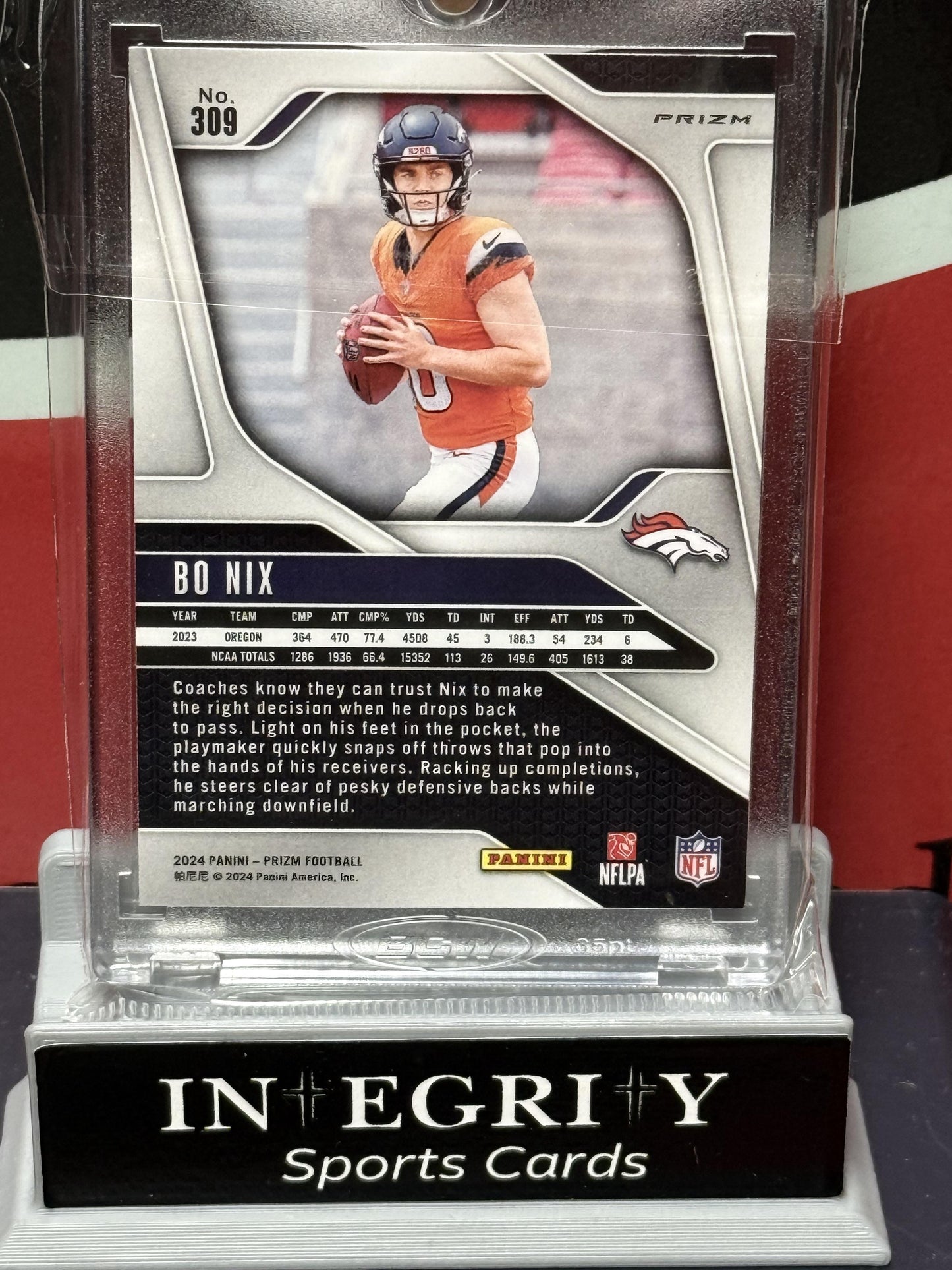 2024 Panini Prizm #309 Bo Nix Pink