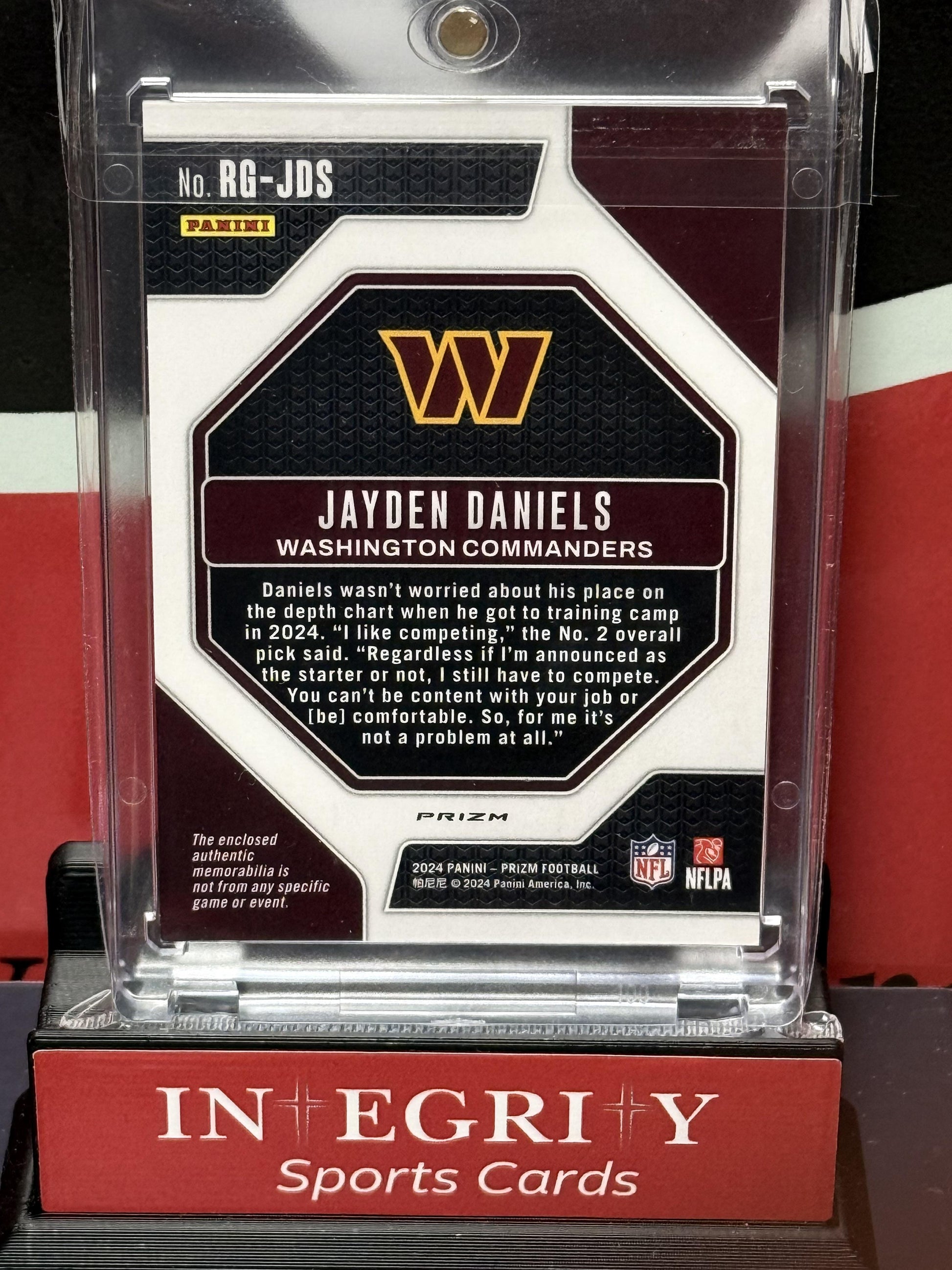 2024 Panini Prizm #RG-JDS Jayden Daniels Rookie Gear