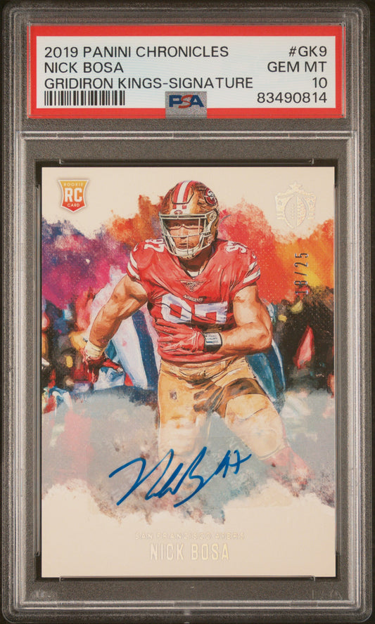 2019 Panini Gridiron Kings #GK9 Nick Bosa Gridiron Kings-Signature PSA 10